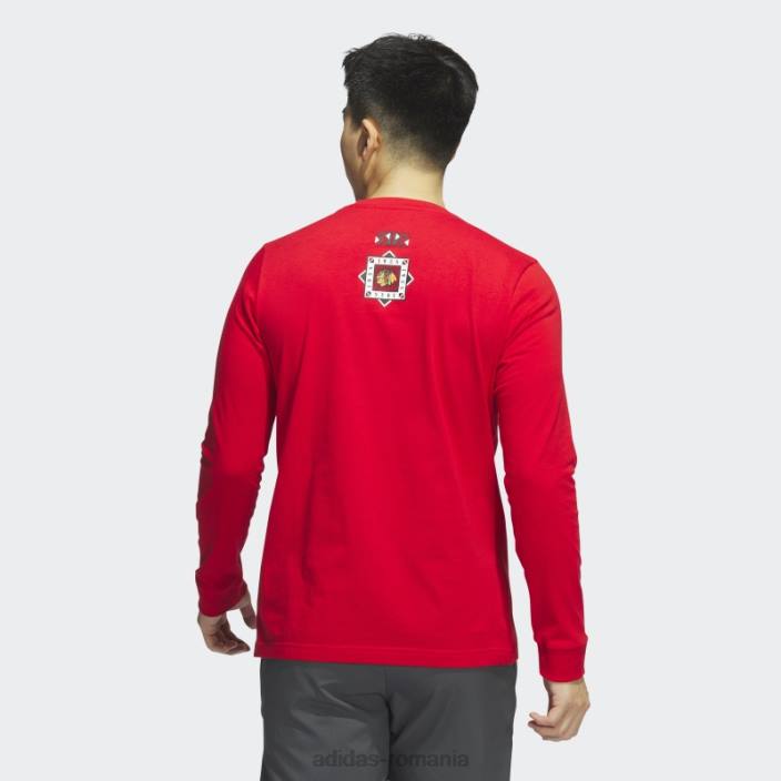 Adidas tricou roșu cu mânecă lungă Blackhawks Playmaker bărbați roșu/multi 2JBN20348