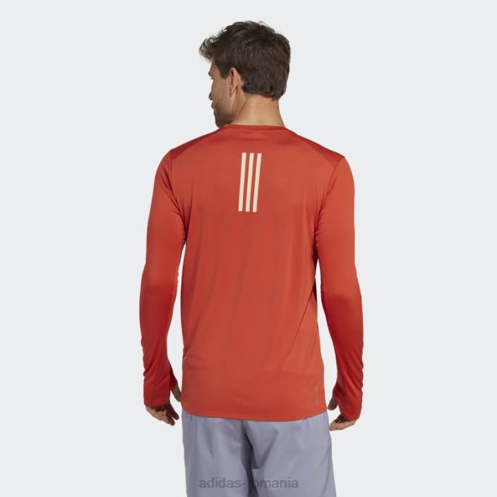 Adidas tricou roșu de alergare boston marathon 2023 cu mânecă lungă adidas bărbați roșu 2JBN20367
