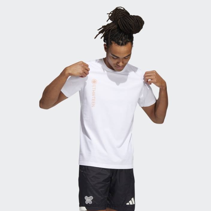 Adidas white harden vol. 6 tricou bărbați alb 2JBN20218
