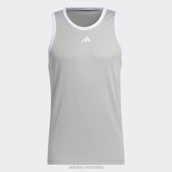 Adidas metal gri legends baschet 3 dungi tank top fashion bărbați metal gri/alb 2JBN20346