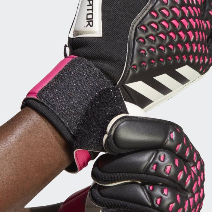 Adidas mănuși de meci de prădător negre unisex negru/alb/roz 2JBN21583