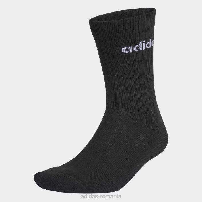 Adidas șosete echipaj semipernuți 3 perechi negri unisex alb negru 2JBN1897