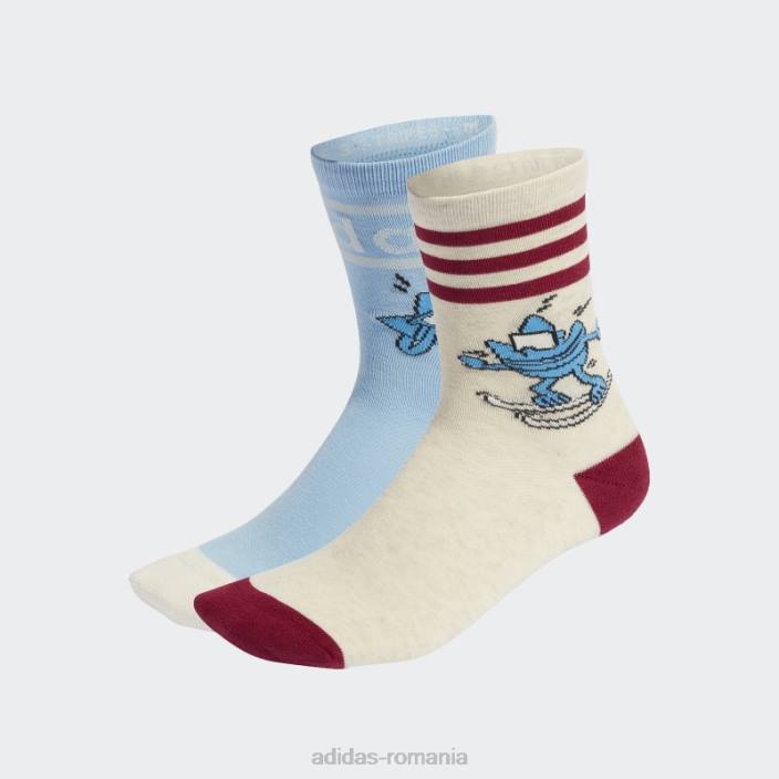 Adidas ciorapi albi pentru echipaj 2 perechi adidas unisex alb/albastru 2JBN8049