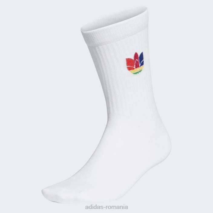 Adidas șosete albe 3d trefoil cuff crew unisex alb/multicolor 2JBN3796