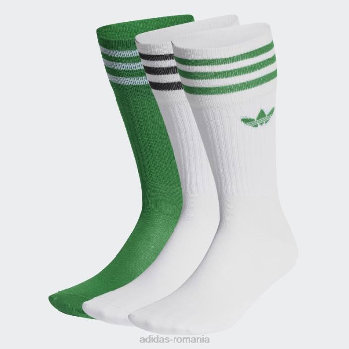 Adidas șosete albe fierbinți pentru echipaj 3 perechi unisex alb/verde 2JBN15370