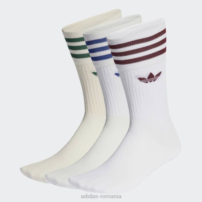 Adidas șosete albe pentru echipaj 3 perechi fashion unisex alb 2JBN15354