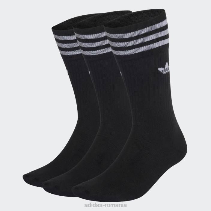 Adidas șosete crew solide 3 perechi negri unisex alb negru 2JBN7580