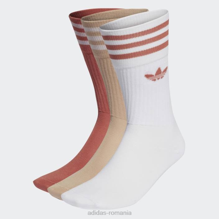 Adidas șosete crew uni 3 perechi bej unisex alb/bej/pământ 2JBN8132