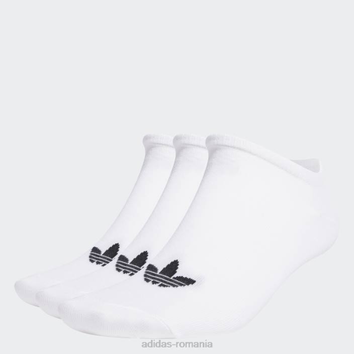 Adidas șosete cu căptușeală albă trefoil - 3 perechi unisex alb negru 2JBN1727