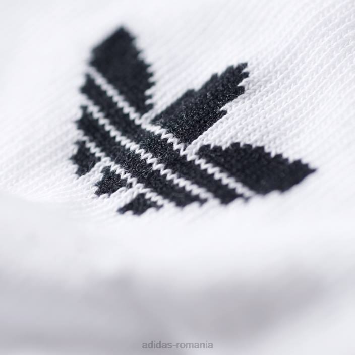 Adidas șosete cu căptușeală albă trefoil - 3 perechi unisex alb negru 2JBN1727