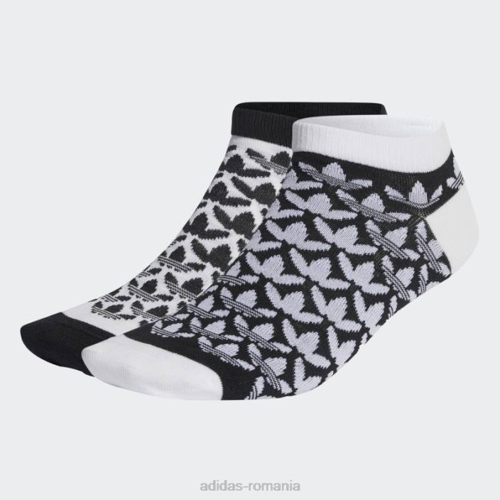 Adidas șosete cu căptușeală monogramă 2 perechi alb adidas unisex alb negru 2JBN15558