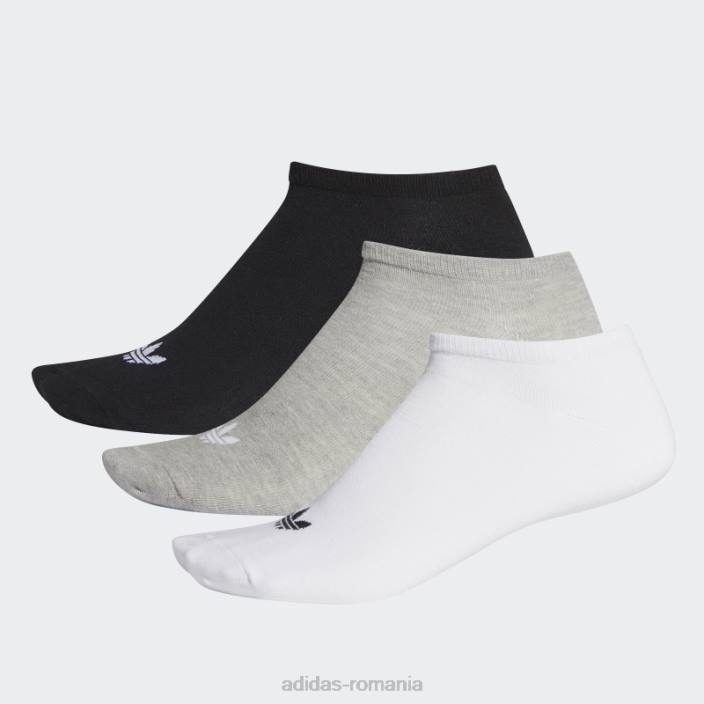 Adidas șosete cu căptușeală trefoil 3 perechi alb unisex alb/negru/gri mediu 2JBN8053