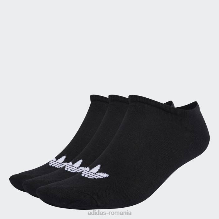 Adidas șosete cu căptușeală trefoil neagră 3 perechi unisex alb negru 2JBN8033