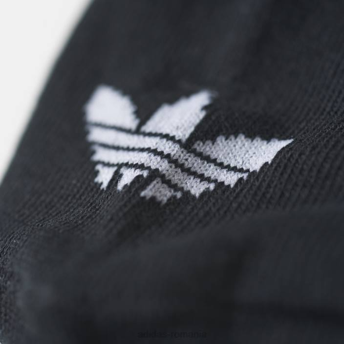 Adidas șosete cu căptușeală trefoil neagră 3 perechi unisex alb negru 2JBN8033