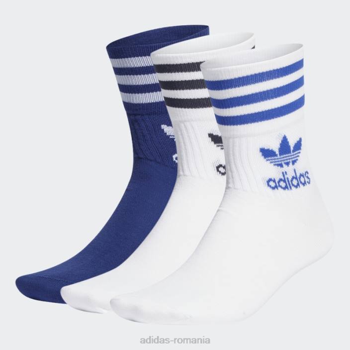 Adidas șosete cu tăietură mijlocie - 3 perechi albastru victorie unisex alb/albastru victorie 2JBN15341