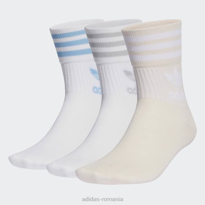 Adidas șosete cu tăietură mijlocie - 3 perechi cuarț unisex alb/cuarț 2JBN15593