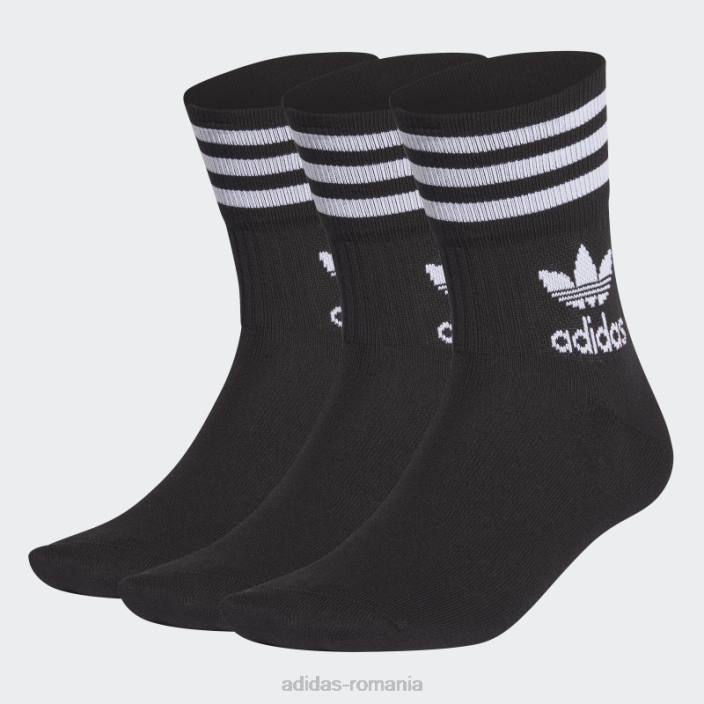 Adidas șosete cu tăietură mijlocie - 3 perechi de modă neagră unisex alb negru 2JBN1723