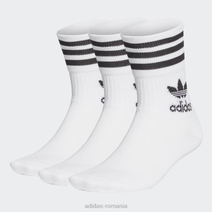 Adidas șosete cu tăietură mijlocie - 3 perechi negri unisex alb negru 2JBN15319