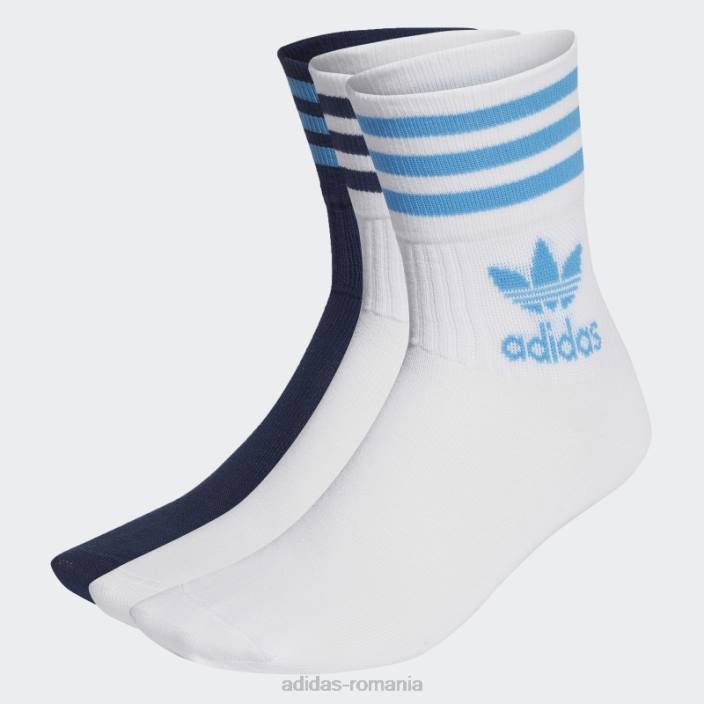 Adidas șosete cu tăietură mijlocie 3 perechi noapte indigo unisex alb/indigo noapte 2JBN7990