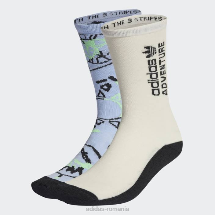 Adidas șosete de aventură albastru zori 2 perechi fierbinți unisex albastru zori/alb 2JBN15469