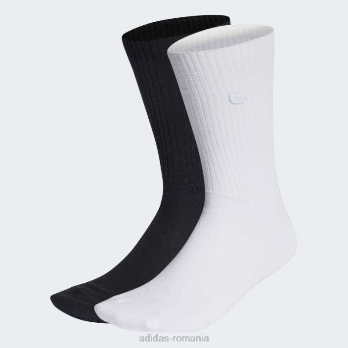 Adidas șosete premium essentials crew 2 perechi alb unisex alb negru 2JBN7718
