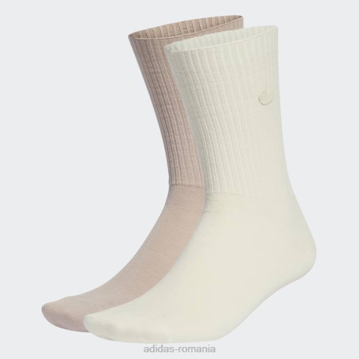 Adidas șosete premium essentials crew 2 perechi taupe unisex taupe/alb 2JBN7735