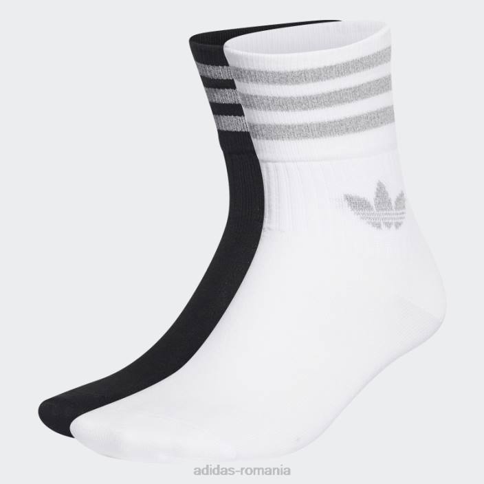 Adidas sosete adicolor crew 2 perechi negri unisex negru/alb/crys clr 2JBN7724