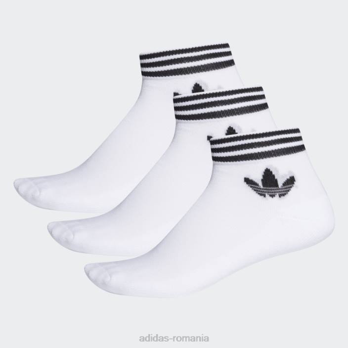 Adidas sosete trefoil la glezna - 3 perechi adidas alb unisex alb negru 2JBN1752
