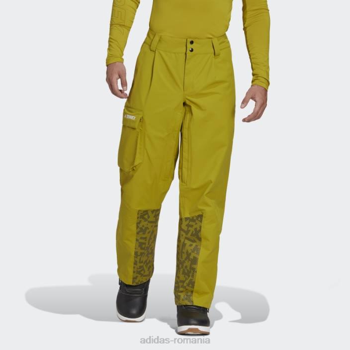 Adidas Pantaloni de trening de zăpadă de nailon post-consum terrex cu 3 straturi olive unisex măsline 2JBN14221