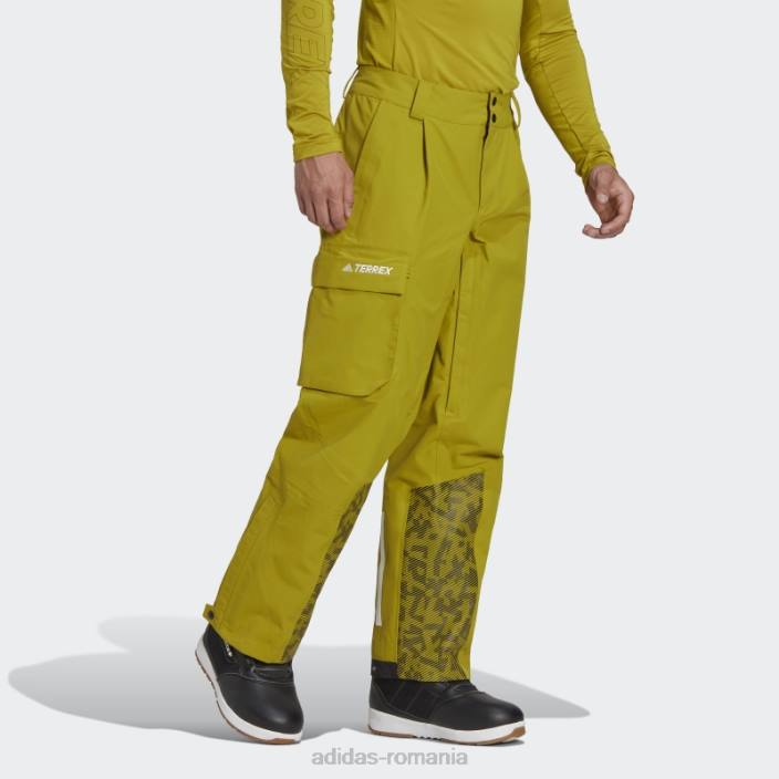 Adidas Pantaloni de trening de zăpadă de nailon post-consum terrex cu 3 straturi olive unisex măsline 2JBN14221