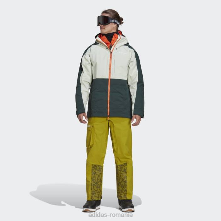 Adidas Pantaloni de trening de zăpadă de nailon post-consum terrex cu 3 straturi olive unisex măsline 2JBN14221