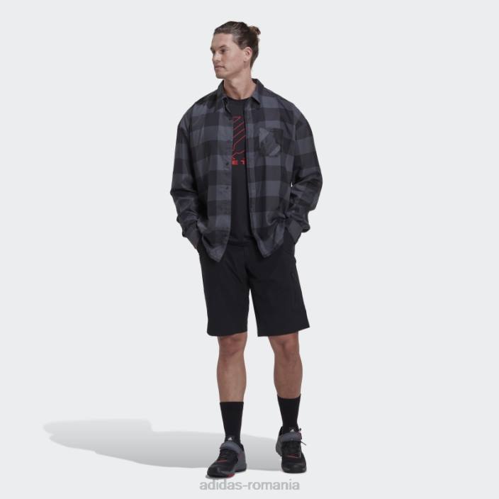 Adidas cinci zece marca de cămașă de flanel curajos (gen neutru) gri adidas unisex gri/negru 2JBN5556