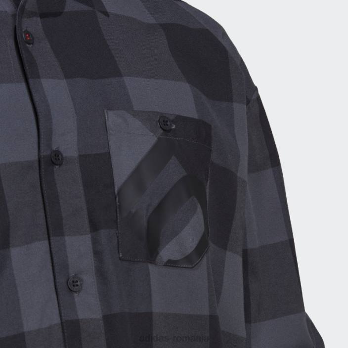 Adidas cinci zece marca de cămașă de flanel curajos (gen neutru) gri adidas unisex gri/negru 2JBN5556