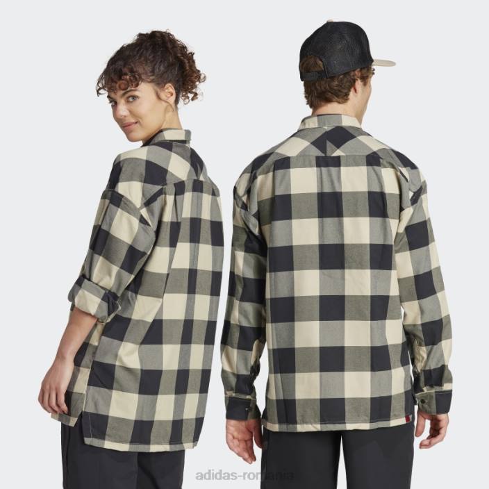Adidas savanna cinci zece marca de cămașă de flanel curajos (gen neutru) adidas unisex savana/negru 2JBN5655