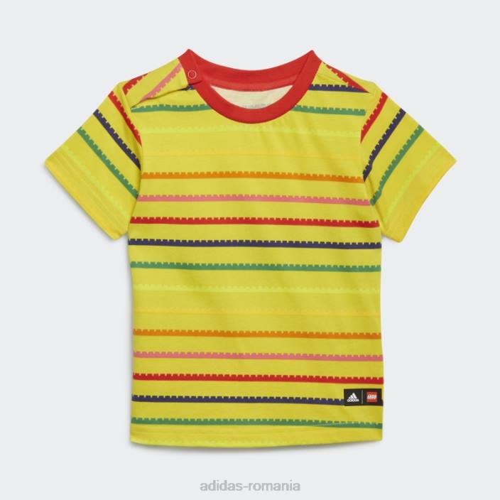 Adidas Tricou galben x clasic Lego și pantaloni 3/4 la modă unisex galben rosu 2JBN18968