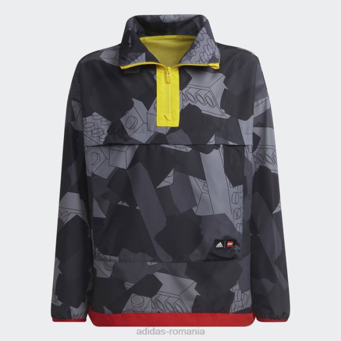 Adidas cască de vânt gri fashion x clasic lego cu jumătate de fermoar unisex gri/carbon/negru 2JBN18890