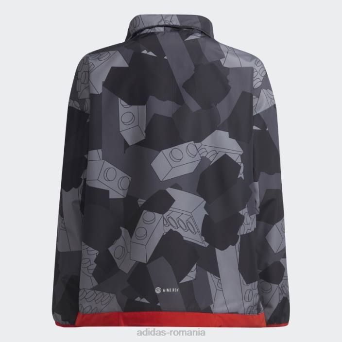 Adidas cască de vânt gri fashion x clasic lego cu jumătate de fermoar unisex gri/carbon/negru 2JBN18890