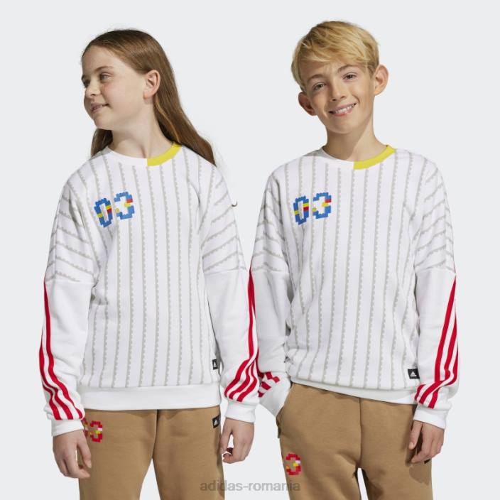 Adidas hanorac alb x clasic lego cu gât roșu fierbinte unisex alb roșu 2JBN18715