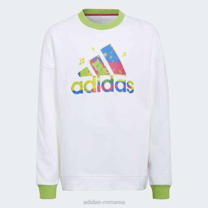 Adidas hanorac cu gât roșu x lego vidiyo alb fierbinte unisex alb/verde 2JBN18956