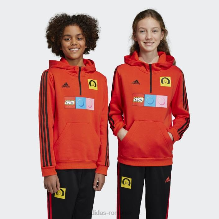 Adidas hanorac cu glugă portocaliu îndrăzneț x lego fierbinte unisex portocaliu îndrăzneț 2JBN3341