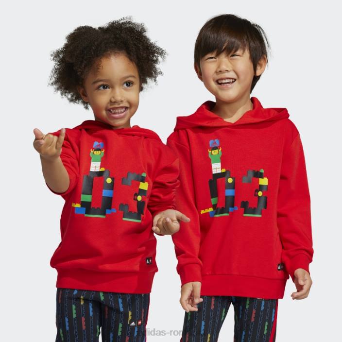 Adidas hanorac roșu x clasic lego fierbinte unisex roșu 2JBN18432