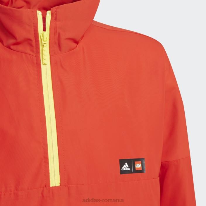 Adidas jacket de vânt cu jumătate de fermoar x clasic, roșu fierbinte unisex Roșu / galben 2JBN18846
