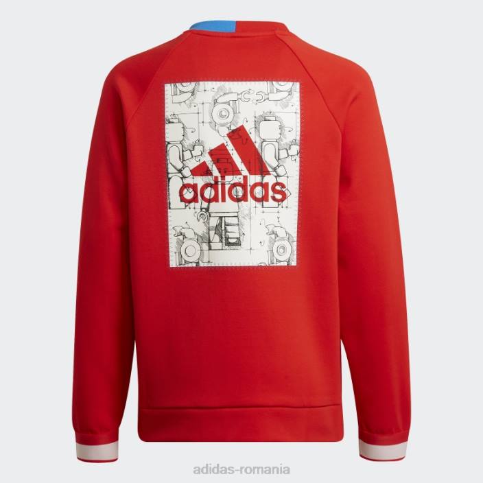 Adidas roșu fashion x lego tech pack pulover echipaj unisex roșu/albastru/alb 2JBN12000