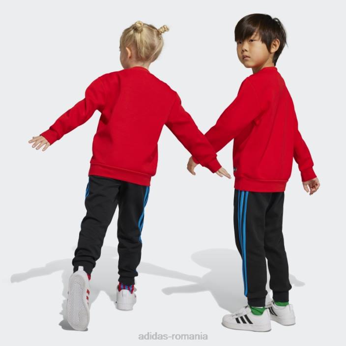 Adidas roșu x clasic lego echipaj hanorac și pantaloni la modă unisex rosu albastru 2JBN18384