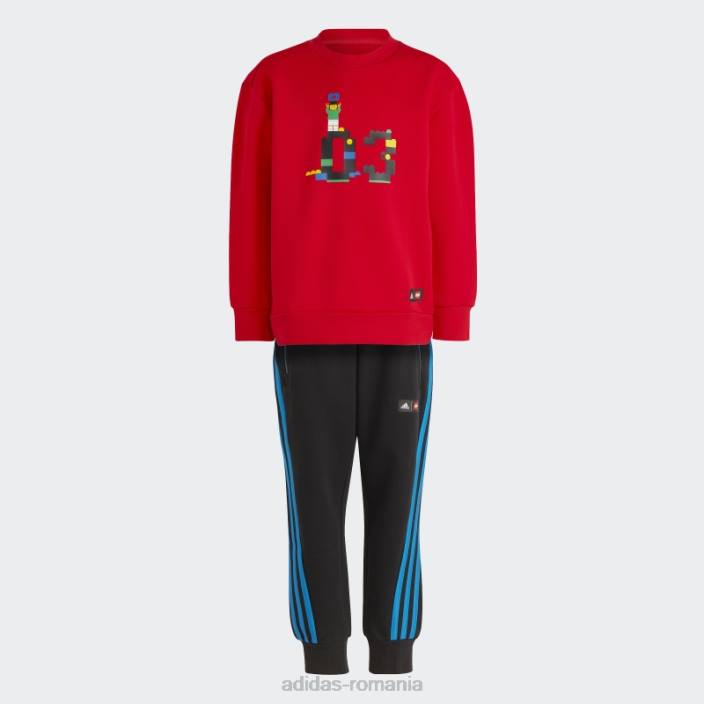 Adidas roșu x clasic lego echipaj hanorac și pantaloni la modă unisex rosu albastru 2JBN18384
