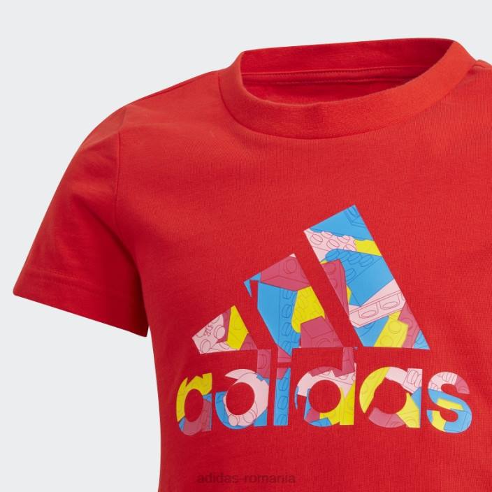 Adidas roșu x clasic lego tricou grafic modă unisex roșu 2JBN19282