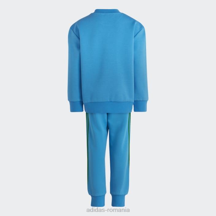Adidas set de hanorac și pantaloni blue hot x clasic Lego Crew unisex albastru verde 2JBN11840