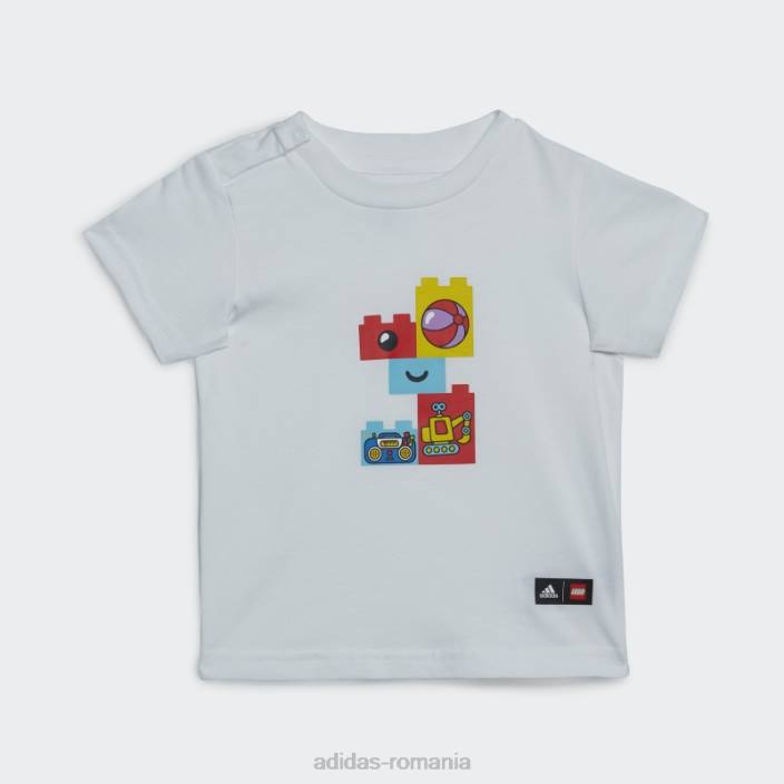 Adidas set de tricou și pantaloni scurți alb x lego play la modă unisex alb 2JBN11680