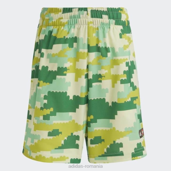 Adidas set de tricou și pantaloni scurți halo x lego play unisex halou/strălucire verde 2JBN18801