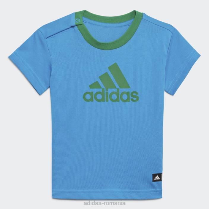 Adidas set de tricou și pantaloni scurți lego verde x clasic la modă unisex verde 2JBN18867